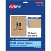 imageAvery Kraft Brown Round Labels Sure Feed Technology 125quot Diameter 450 Kraft Brown Labels PrinttoTheEdge LaserInkjet Printable450 labels