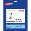 imageAvery Matte White Rectangle Labels Sure Feed Technology 15quot x 275quot 250 Matte White Printable Labels1 000 Labels