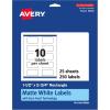 imageAvery Matte White Rectangle Labels Sure Feed Technology 15quot x 275quot 250 Matte White Printable Labels250 Labels
