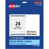 imageAvery Matte White Rectangle Labels Sure Feed Technology 1quot x 2quot 600 Matte White Printable Labels6 000 Labels