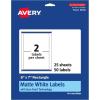 imageAvery Matte White Rectangle Labels Sure Feed Technology 5quot x 7quot 50 Matte White Printable Labels50 Labels
