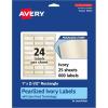 imageAvery Pearlized Ivory Rectangle Labels Sure Feed Technology 1quot x 25quot 240 Pearlized Ivory Labels LaserInkjet Printable600 labels