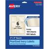 imageAvery Pearlized Ivory Square Labels Sure Feed Technology PrinttoTheEdge 3quot x 3quot 60 Pearlized Ivory Labels LaserInkjet Printable600 labels