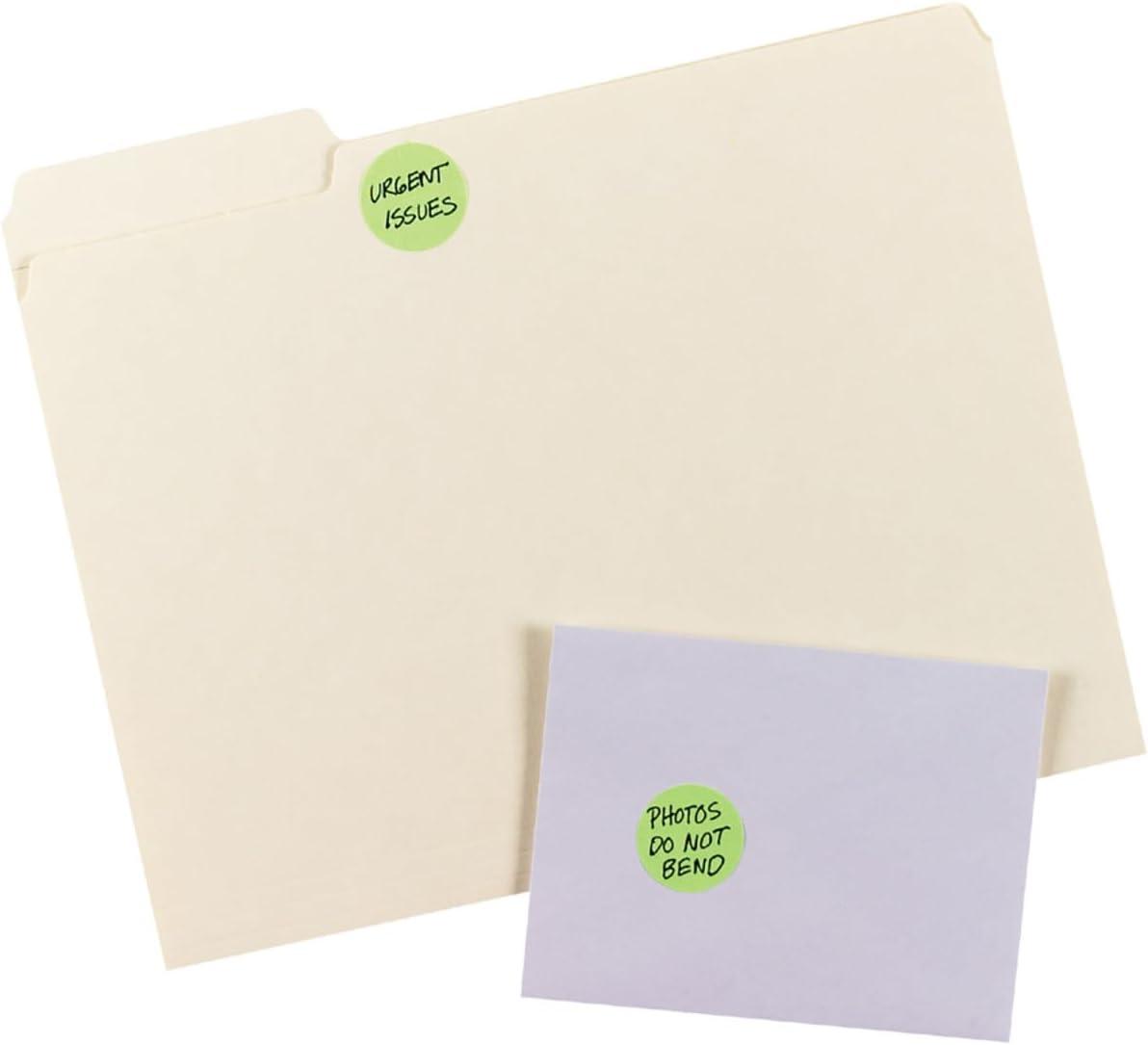 imageAvery 5498 Removable Print or Write Color Coding Labels for Laser Printers 114quot Round  Neon Green Pack of 400