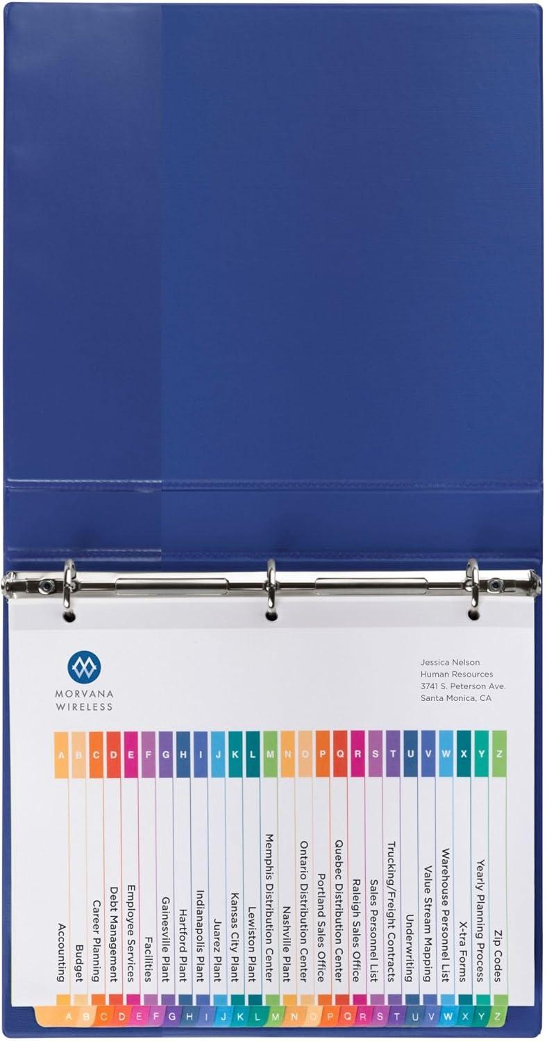 imageAvery AZ Dividers for 3 Ring Binders 26 Tabs per Set Customizable Table of Contents Multicolor Tabs Great for Organizing Reports Projects and More 111250281 H x 110 L x 110 W Pack of 12