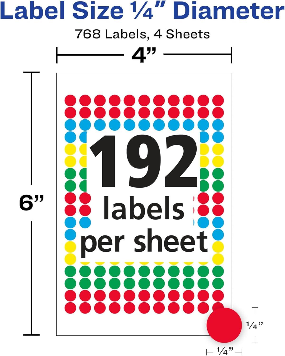 imageAvery ColorCoding Removable Labels 14 Inch Round Stickers Assorted Colors NonPrintable 760 Labels Per Pack 18 Packs 13680 Dot Stickers Total 5795