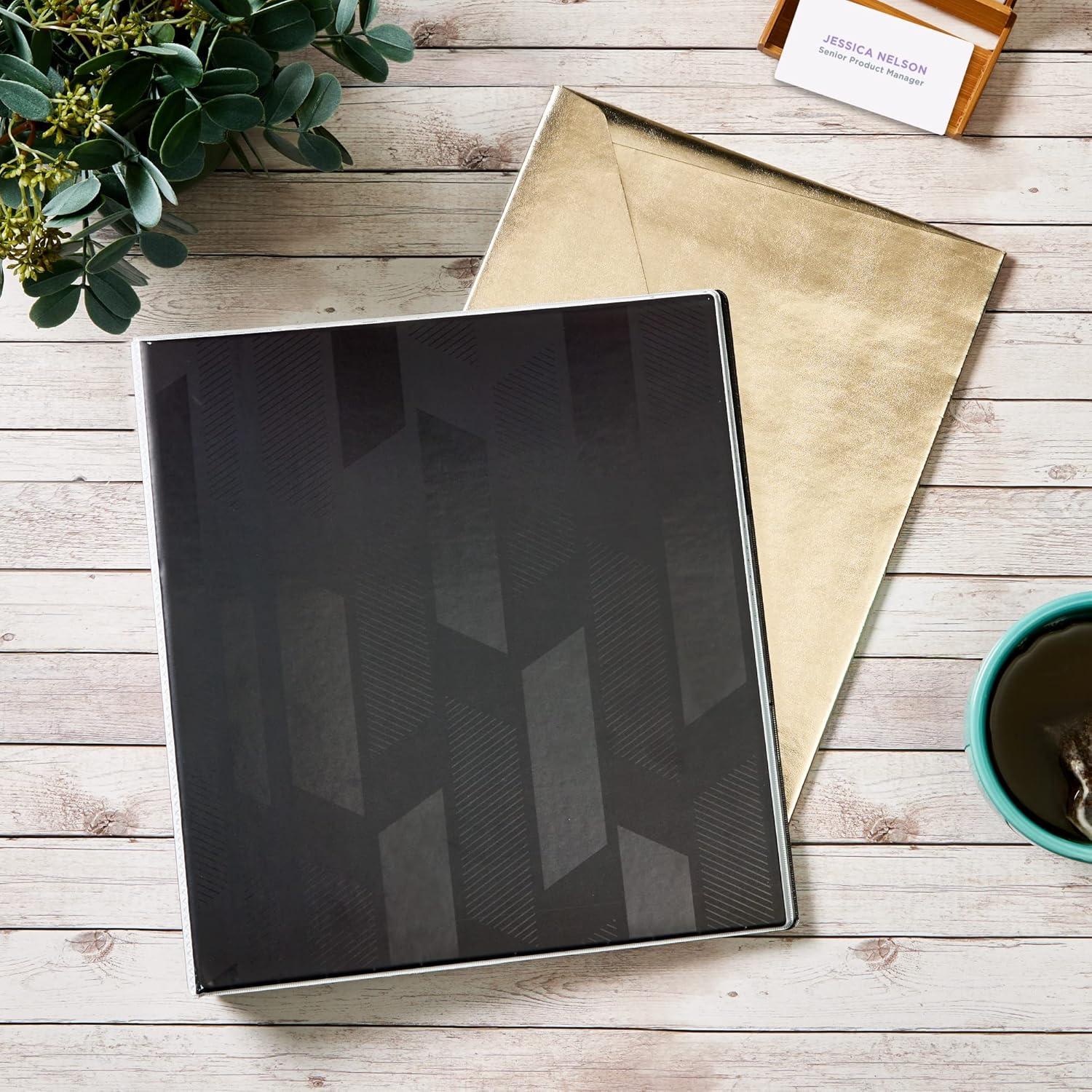 imageAvery Dual Effect HeavyDuty 3 Ring Binder 1 Inch Slant Rings Black Binder 03218Black