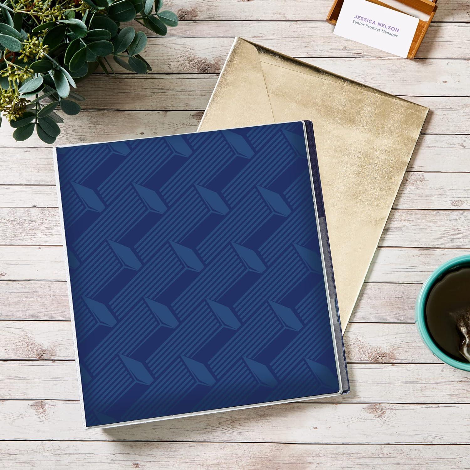 imageAvery Dual Effect HeavyDuty 3 Ring Binder 1 Inch Slant Rings Black Binder 03218Navy Blue