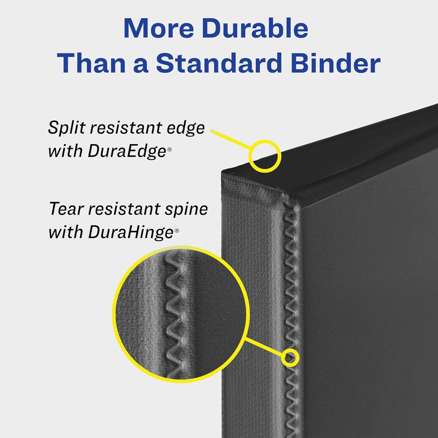 imageAvery Dual Effect HeavyDuty 3 Ring Binder 1 Inch Slant Rings Black Binder 03218Navy Blue