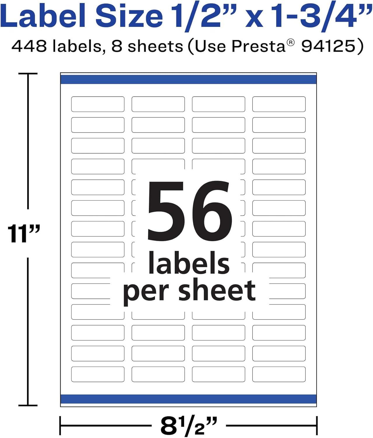 imageAvery Durable Removable Rectangle Labels Sure Feed Technology 05quot x 175quot Matte White Film WaterResistant PrinttoTheEdge LaserPigmentBased Inkjet 1400 Total448 labels