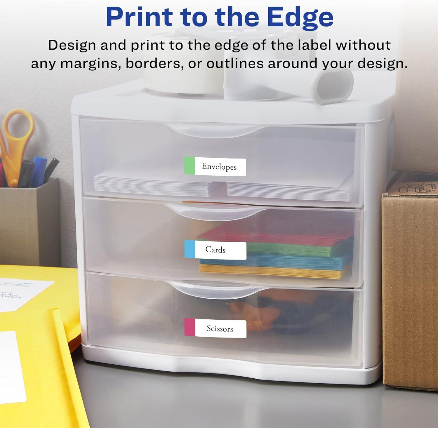 imageAvery Durable Removable Rectangle Labels Sure Feed Technology 05quot x 175quot Matte White Film WaterResistant PrinttoTheEdge LaserPigmentBased Inkjet 1400 Total1 400 labels