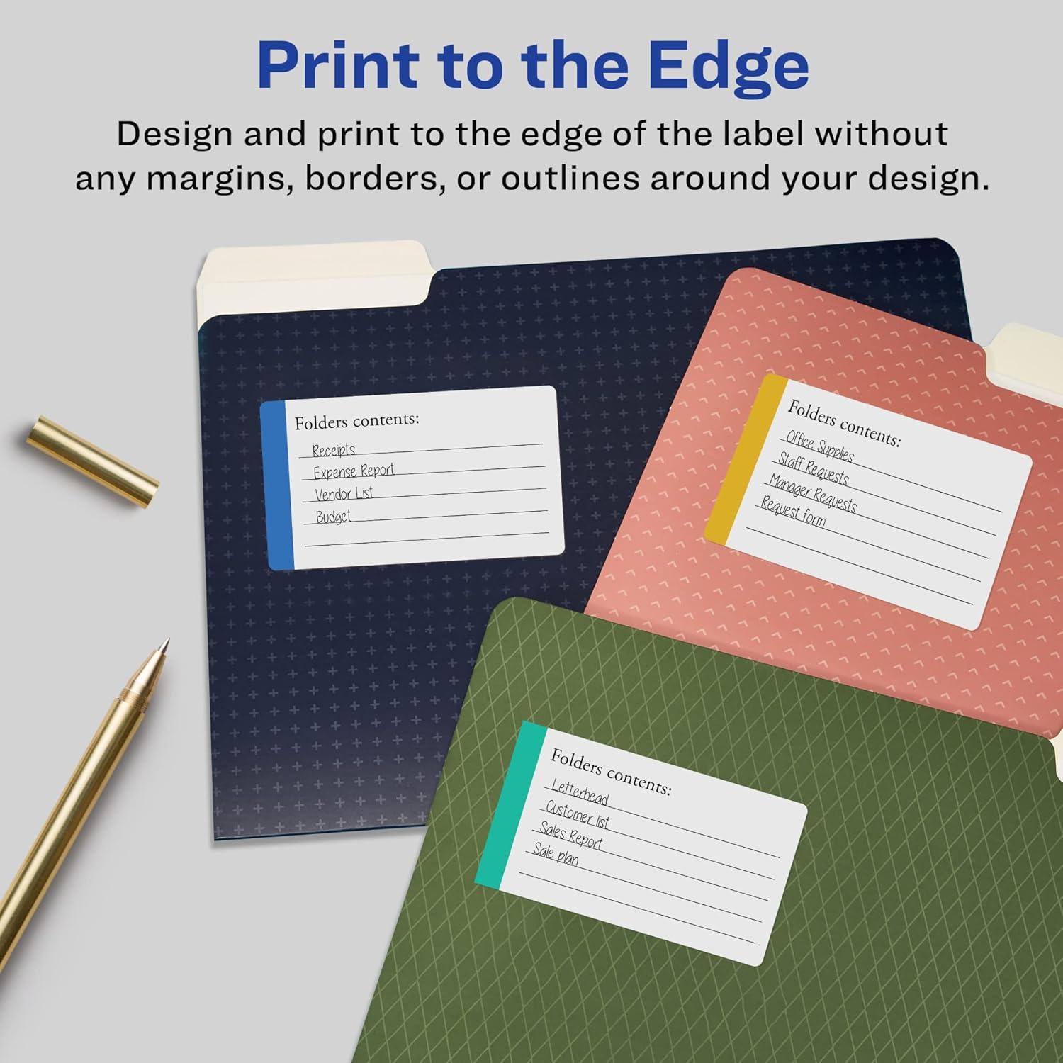 imageAvery Durable Removable Rectangle Labels Sure Feed Technology 2quot x 35quot Matte White Film WaterResistant PrinttoTheEdge LaserPigmentBased Inkjet Printable 200 Total120 labels