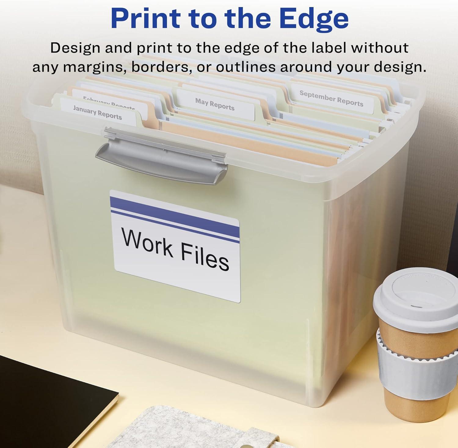 imageAvery Durable Removable Rectangle Labels Sure Feed Technology 3quot x 5quot Matte White Film WaterResistant PrinttoTheEdge LaserPigmentBased Inkjet Printable 75 Total24 labels