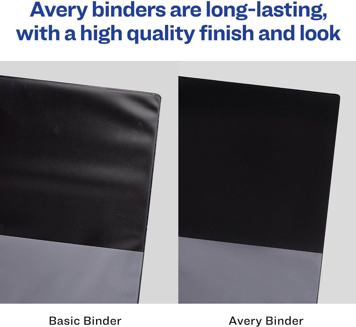imageAvery Durable View 3 Ring Binder 4 Inch EZD Rings 1 Black Binder 09800