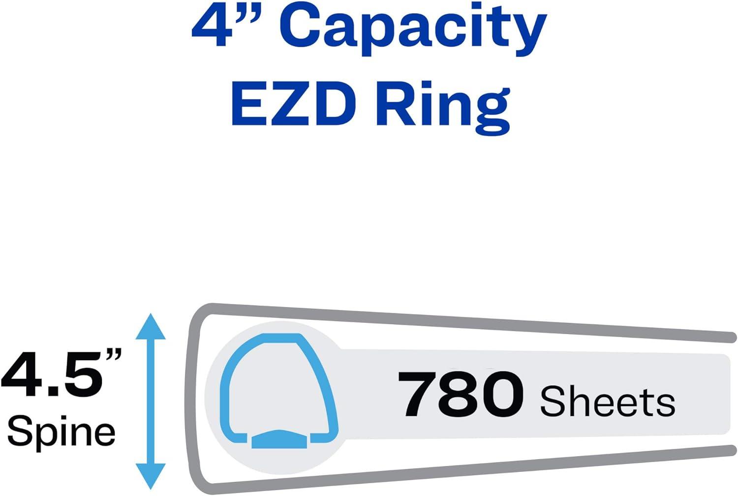 imageAvery Durable View 3 Ring Binder 4 Inch EZD Rings 1 Black Binder 09800