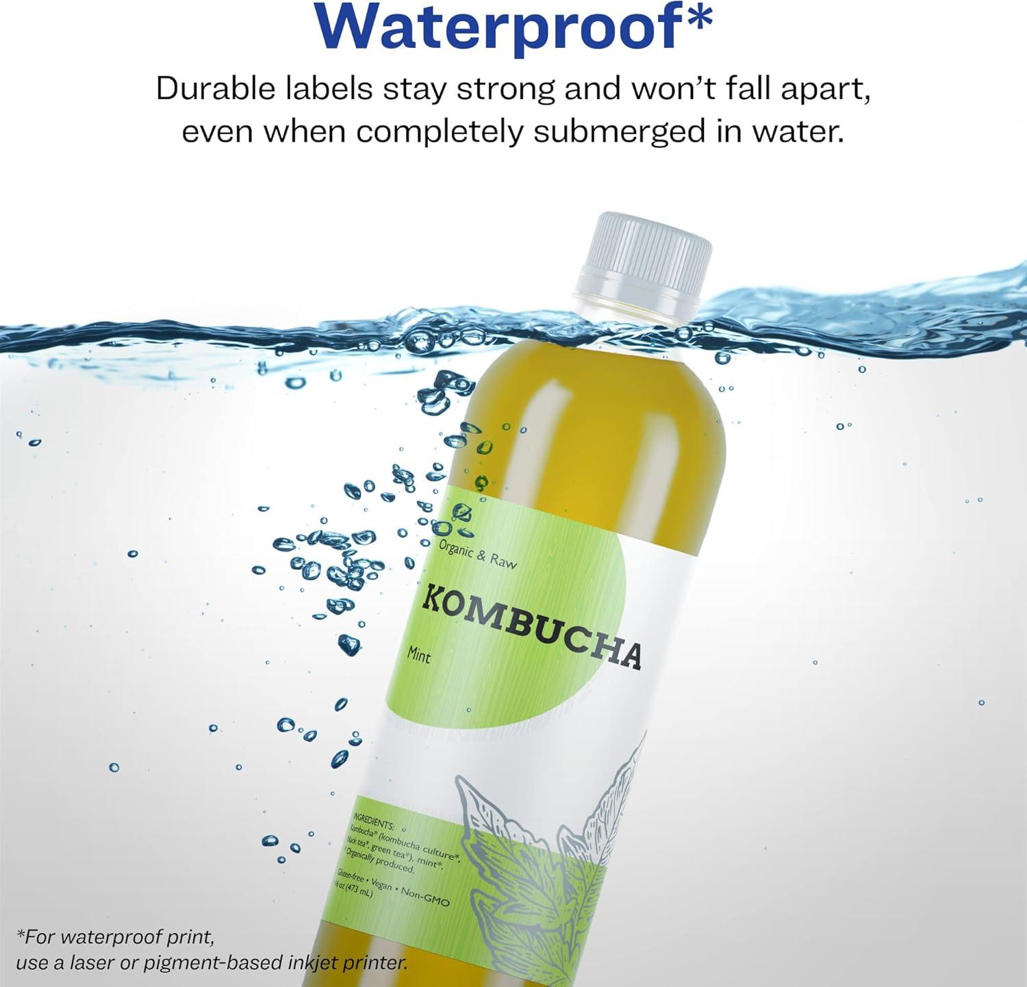 imageAvery Durable Waterproof Rectangle Labels 55quot x 85quot 20 Total Oil and TearResistant Waterproof LaserPigmentBased Inkjet Printable100 labels