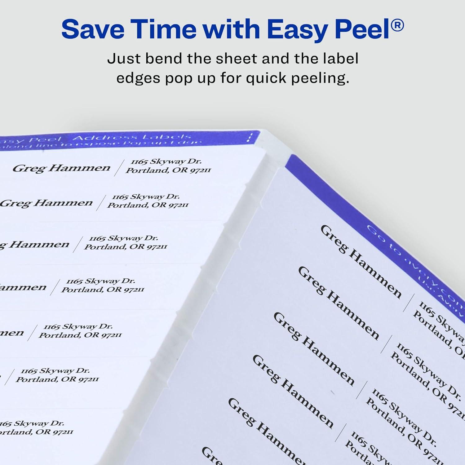 imageAvery Easy Peel Address Labels Sure Feed Permanent White 23quot x 134quot 2 Pack 1200 Labels Total 32133