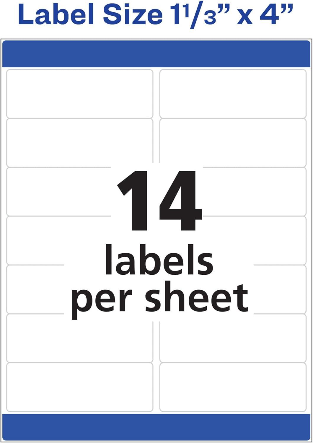 imageAvery Easy Peel Printable Address Labels with Sure Feed 113quot x 4quot White 1400 Blank Mailing Labels 08462One Size