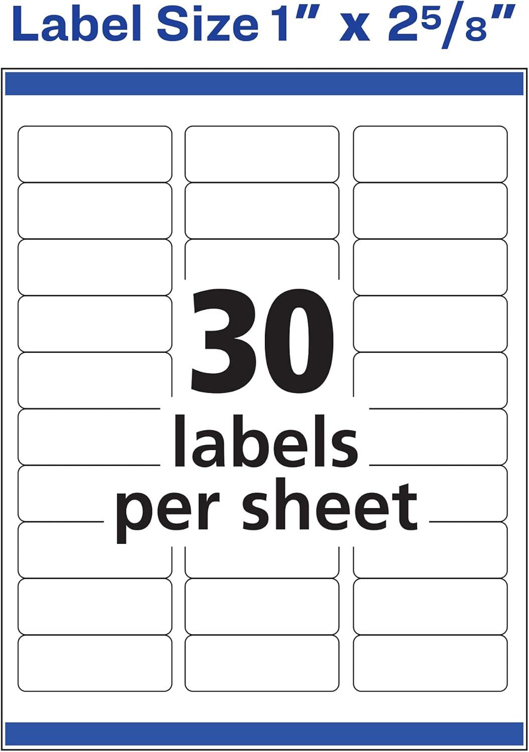 imageAvery Easy Peel Printable Address Labels with Sure Feed 1quot x 258quot Customizable Stickers White 300 Blank Mailing Labels Great for Mailing Shipping and More 181601 x 258