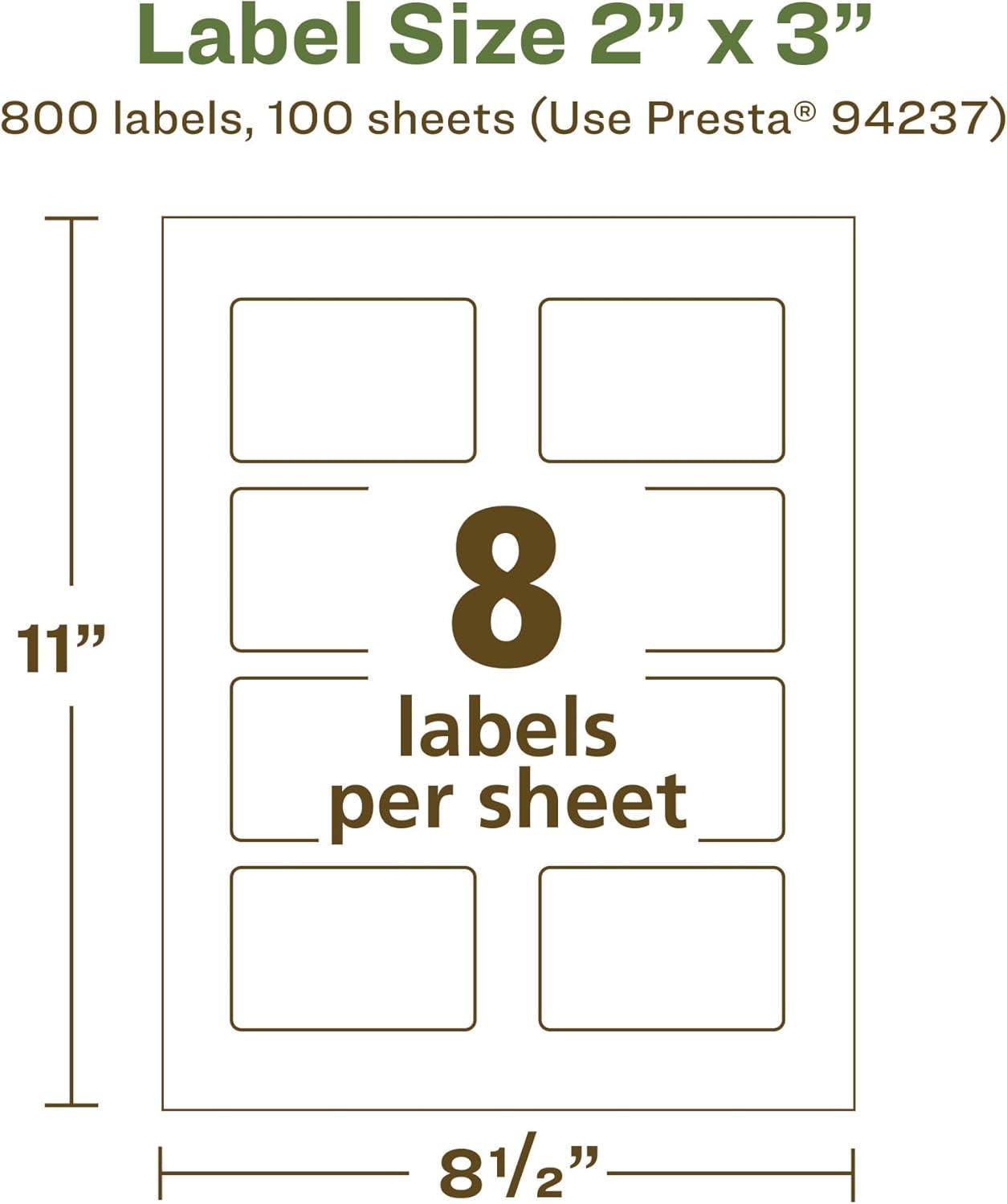 imageAvery EcoFriendly Matte White Recycled Rectangle Labels 2quot x 3quot PrinttoTheEdge Matte White Labels Permanent Adhesive LaserInkjet Printable 80 Total800 labels