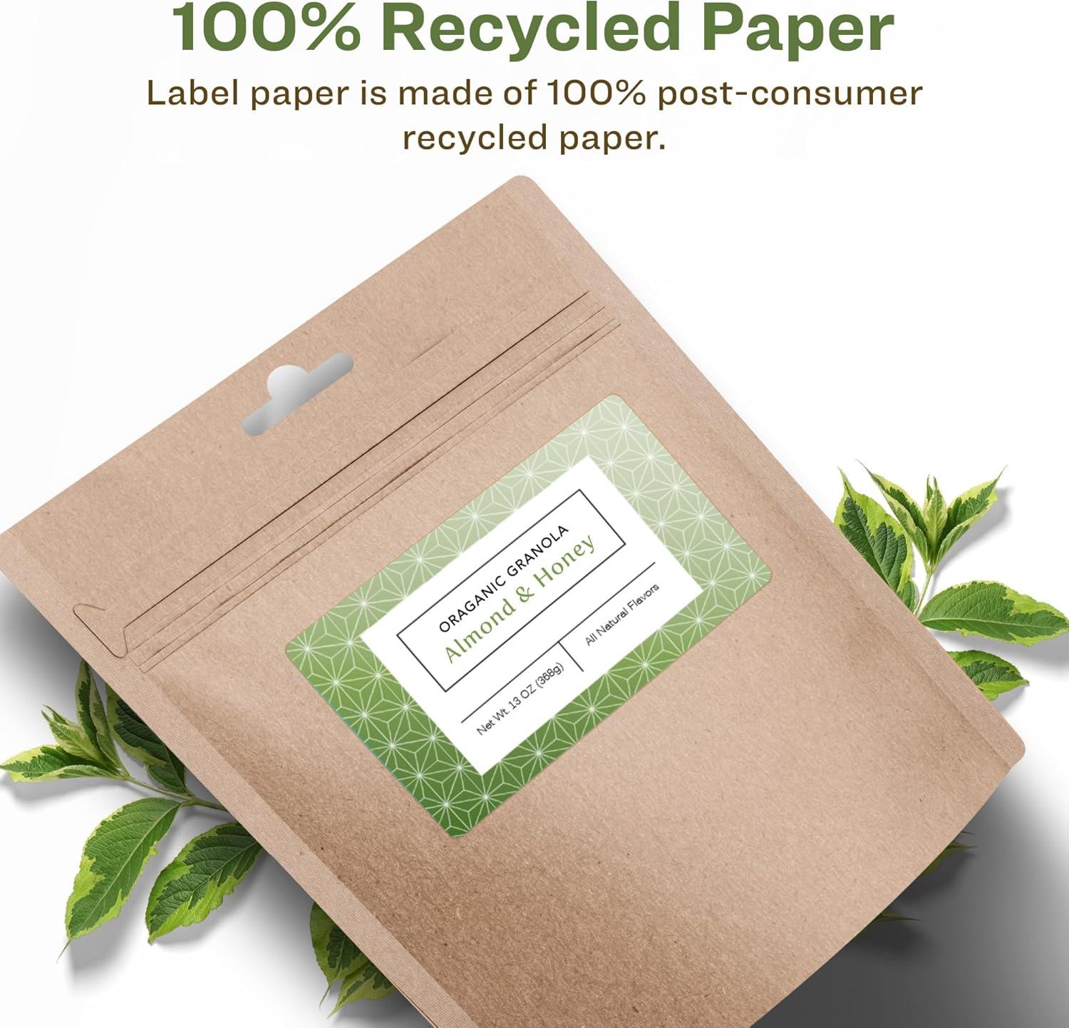 imageAvery EcoFriendly Matte White Recycled Rectangle Labels 2quot x 5quot PrinttoTheEdge Matte White Labels Permanent Adhesive LaserInkjet Printable 400 Total400 labels