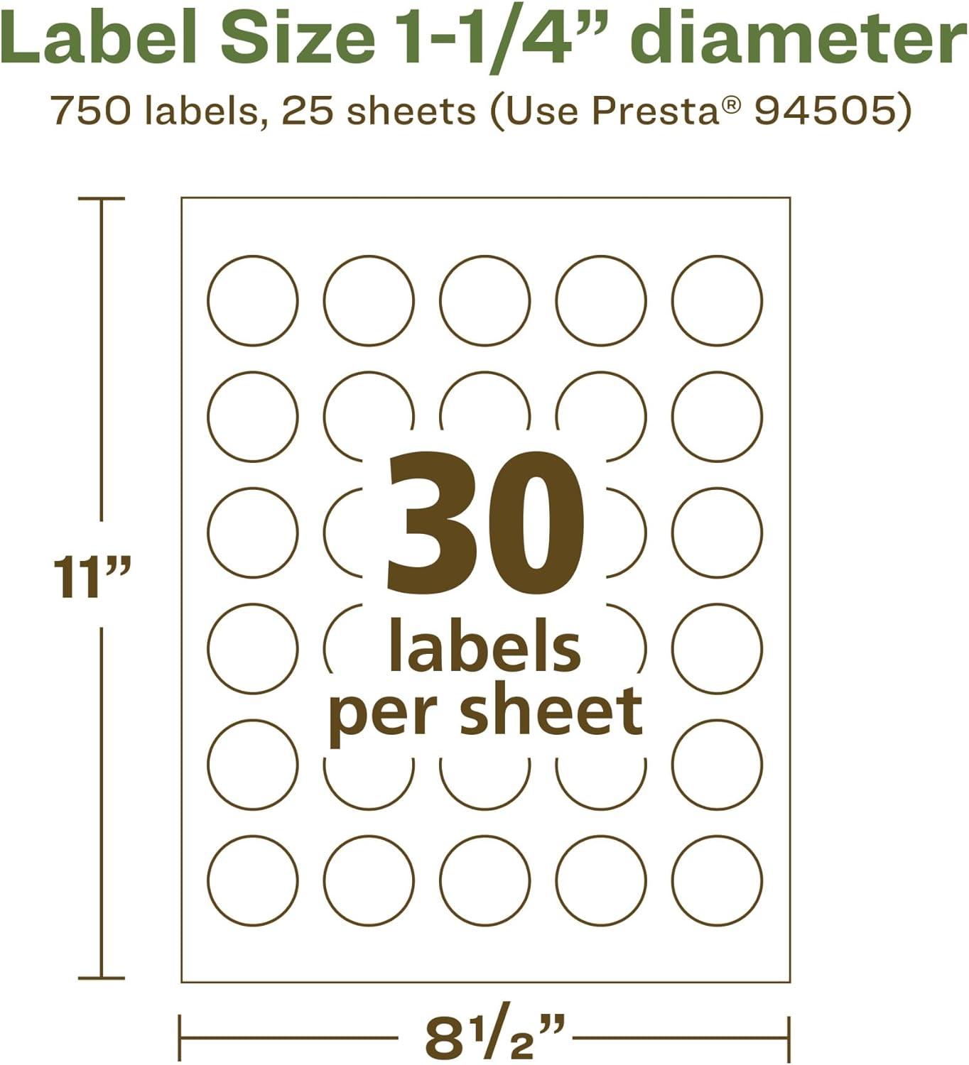imageAvery EcoFriendly Matte White Recycled Round Labels 125quot Diameter PrinttoTheEdge Matte White Labels Permanent Adhesive LaserInkjet Printable 300 Total750 labels