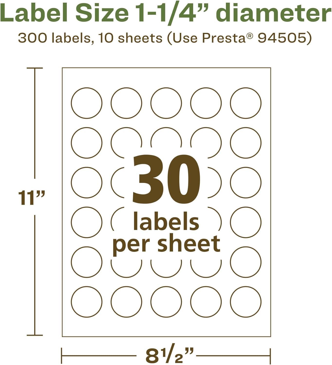 imageAvery EcoFriendly Matte White Recycled Round Labels 125quot Diameter PrinttoTheEdge Matte White Labels Permanent Adhesive LaserInkjet Printable 300 Total300 labels