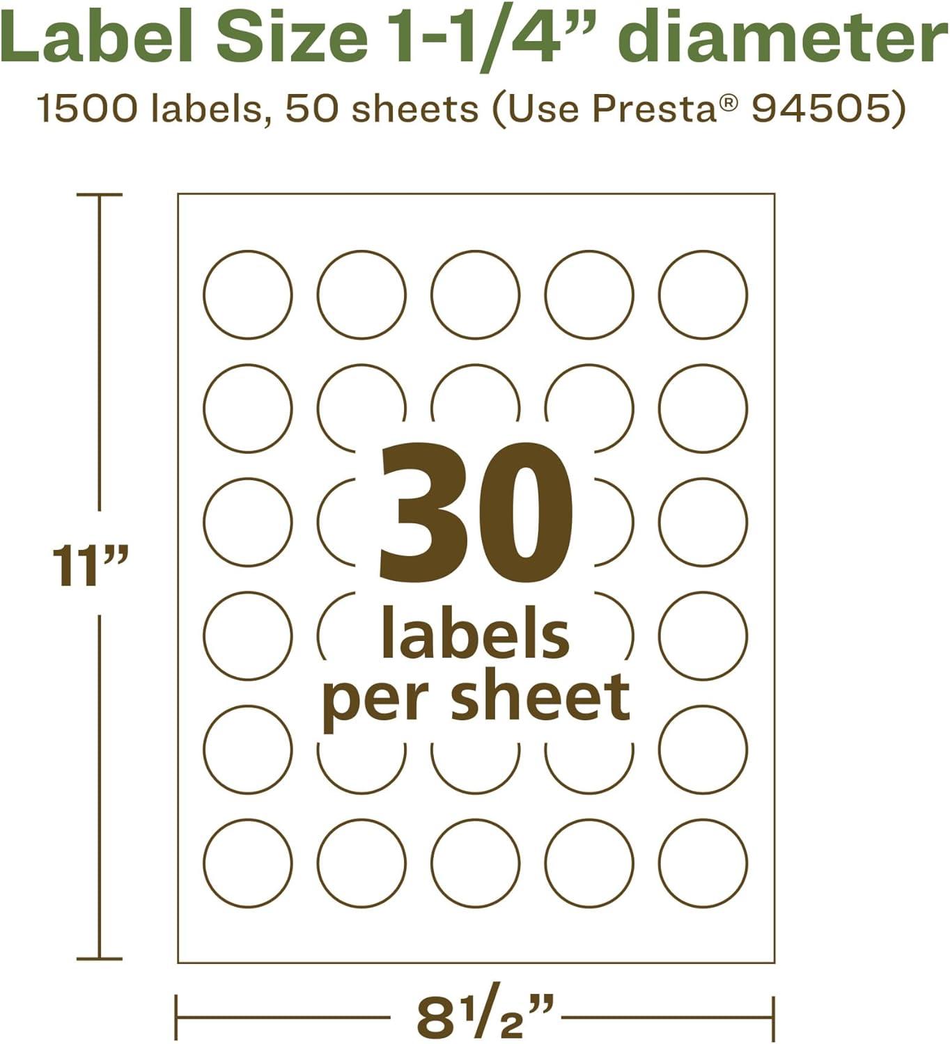 imageAvery EcoFriendly Matte White Recycled Round Labels 125quot Diameter PrinttoTheEdge Matte White Labels Permanent Adhesive LaserInkjet Printable 300 Total1 500 labels