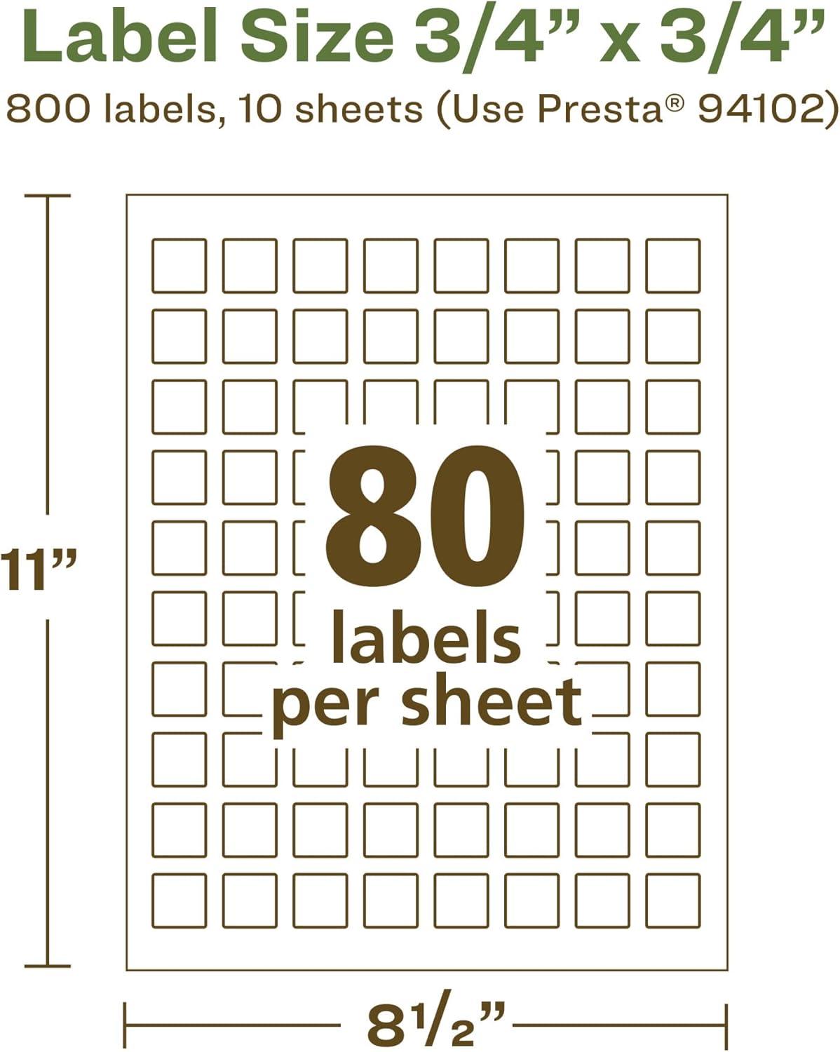 imageAvery EcoFriendly Matte White Recycled Square Labels 34quot x 34quot PrinttoTheEdge Matte White Labels Permanent Adhesive LaserInkjet Printable 800 Total800 labels