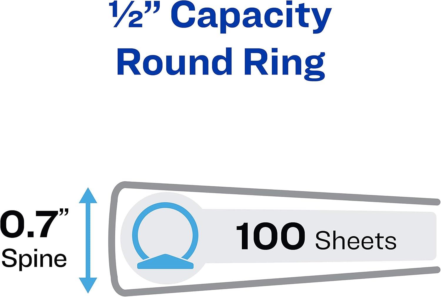 imageAvery Economy View 3 Ring Binder 05quot Round Rings 100Sheet Capacity 07 Inch Wide Spine Great for Home School Supplies Office or Organization Needs 1 Black Binder 057511 Count Pack of 2