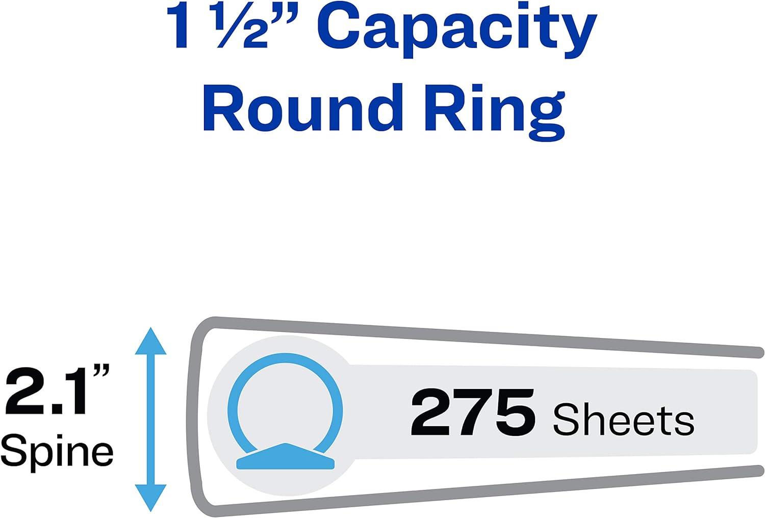 imageAvery Economy View 3 Ring Binder 1 Inch Round Rings 12 Black Binders 0571015