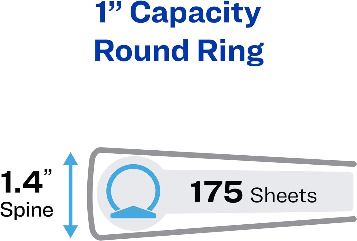 imageAvery Economy View 3 Ring Binder 3quot Round Rings 1 White Binder 057411
