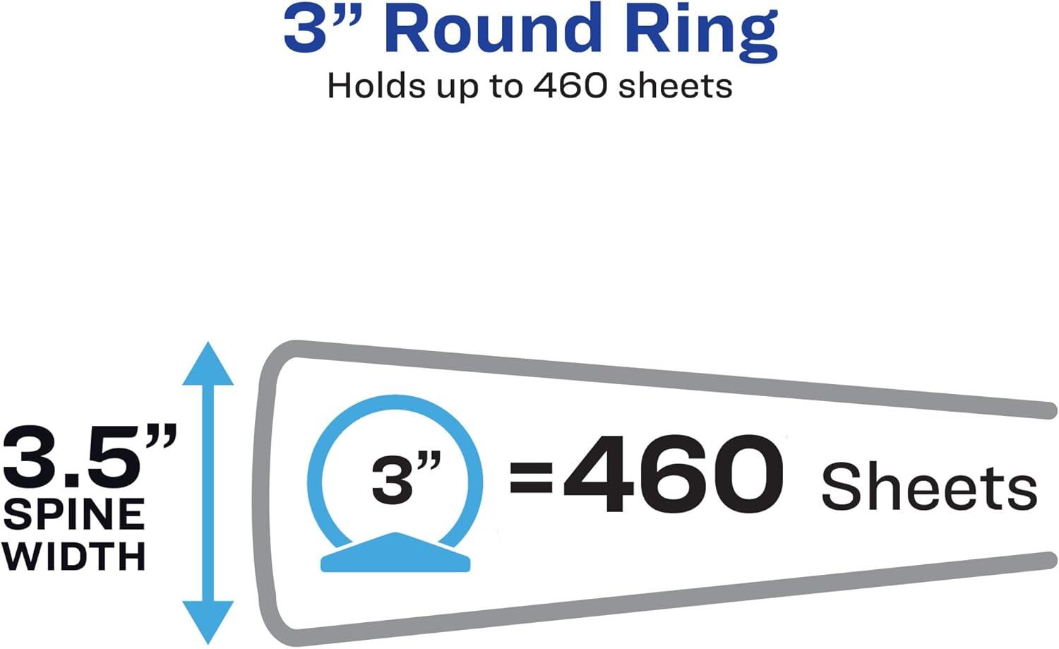 imageAvery Economy View 3 Ring Binder 3quot Round Rings 1 White Binder 057413