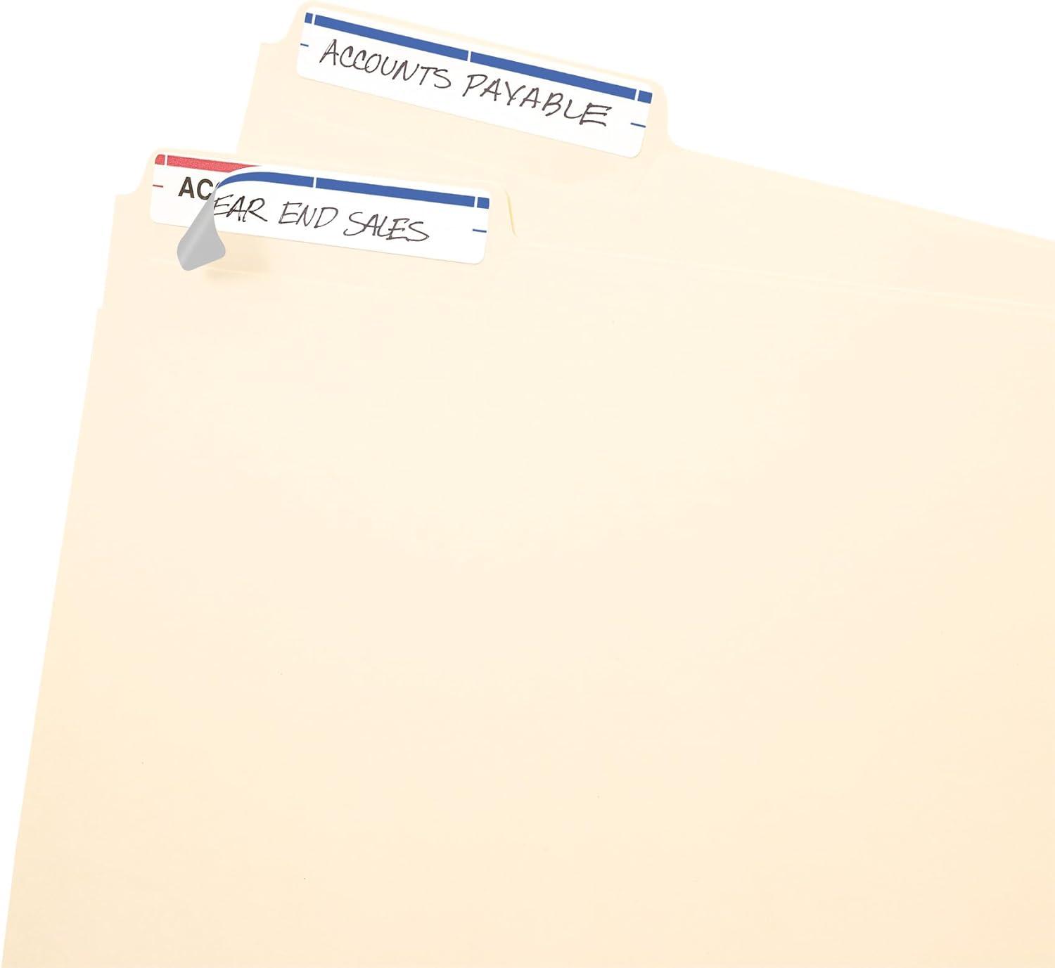 imageAvery File Folder Labels on 4quot x 6quot Sheet Easy Peel WhiteBlue Print ampamp Handwrite 23quot x 3716quot 252 Labels 5200