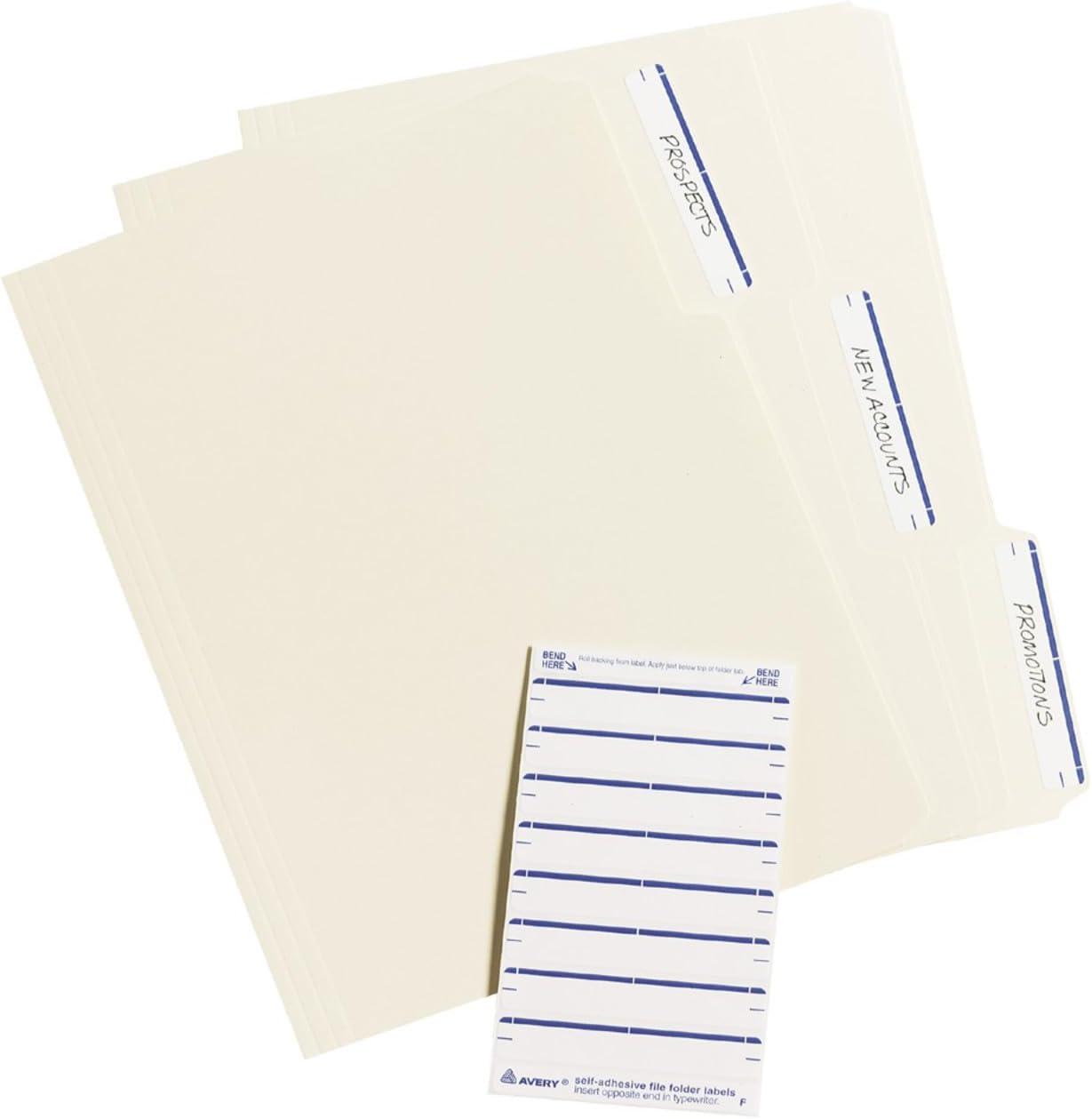 imageAvery File Folder Labels on 4quot x 6quot Sheet Easy Peel WhiteBlue Print ampamp Handwrite 23quot x 3716quot 252 Labels 5200