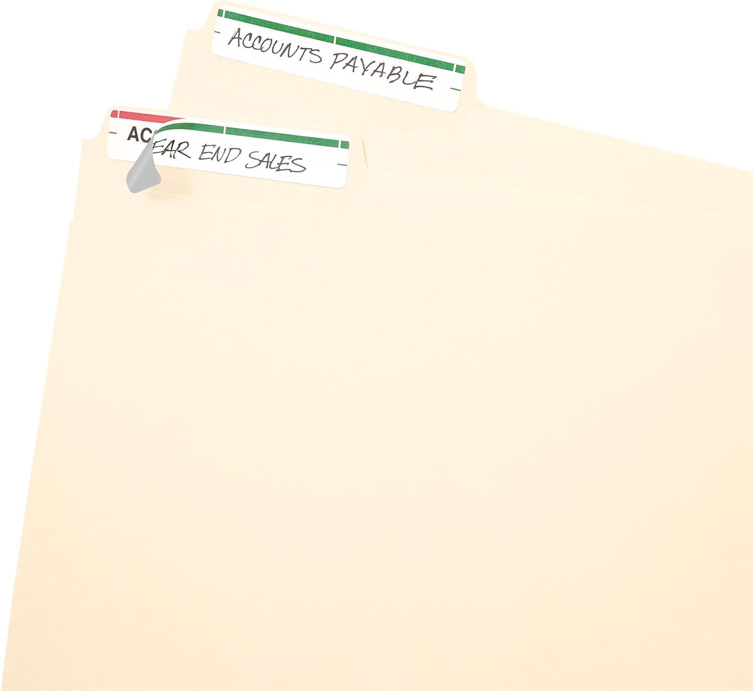 imageAvery File Folder Labels on 4quot x 6quot Sheets Easy Peel WhiteGreen Print or Write 23quot x 3716quot 252 Labels 520358 x 3 12