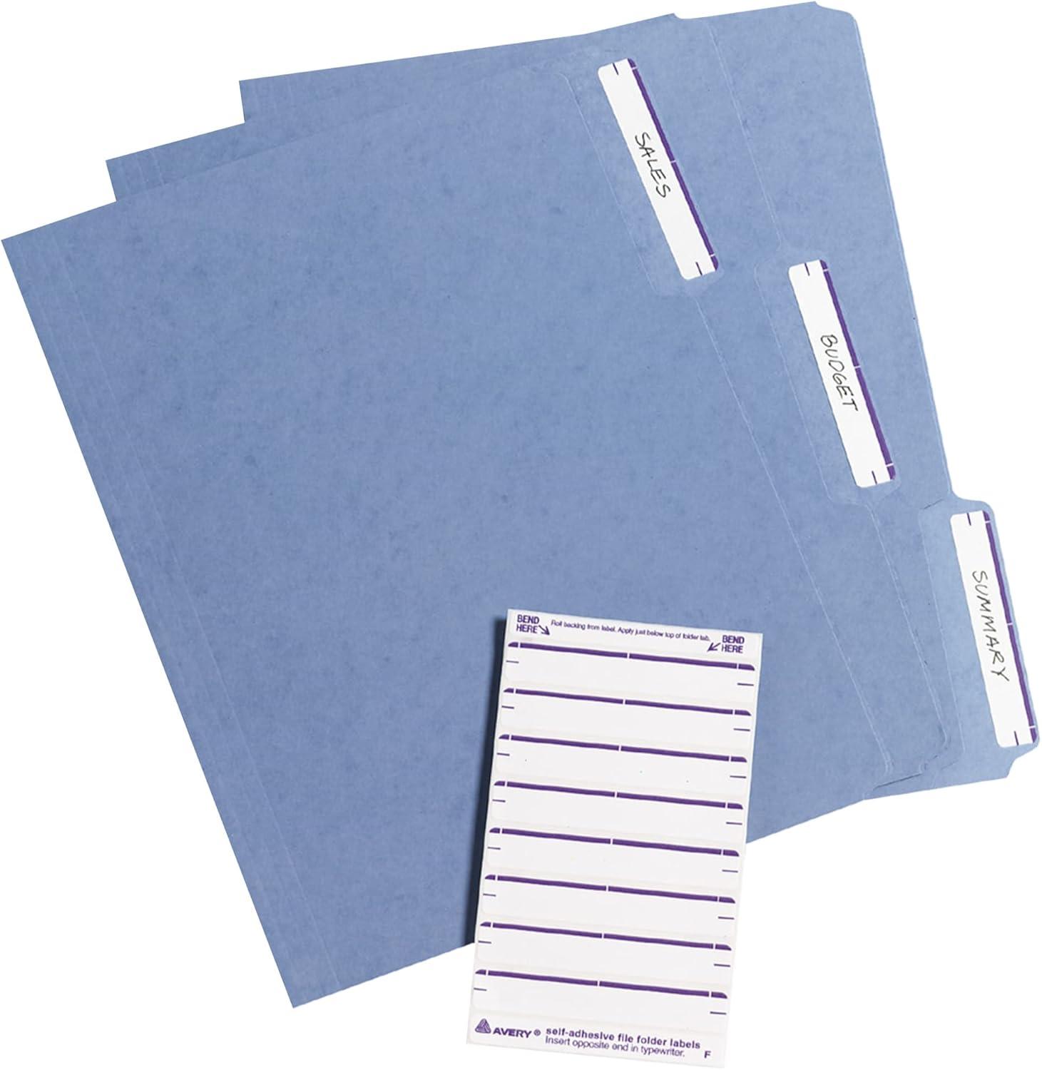 imageAvery File Folder Labels on 4quot x 6quot Sheets Easy Peel WhitePurple Print or Write 23quot x 3716quot 252 Labels 5204