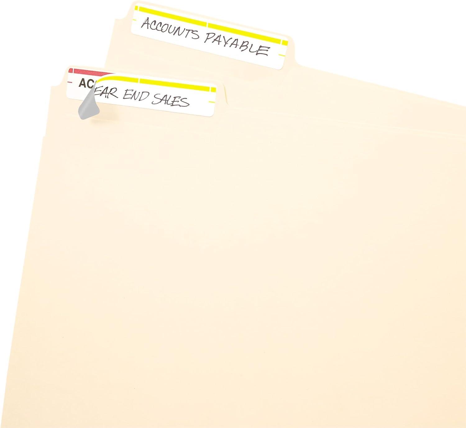 imageAvery File Folder Labels on 4quot x 6quot Sheets Easy Peel WhiteYellow Print or Write 23quot x 3716quot 252 Labels 520958 x 3 12