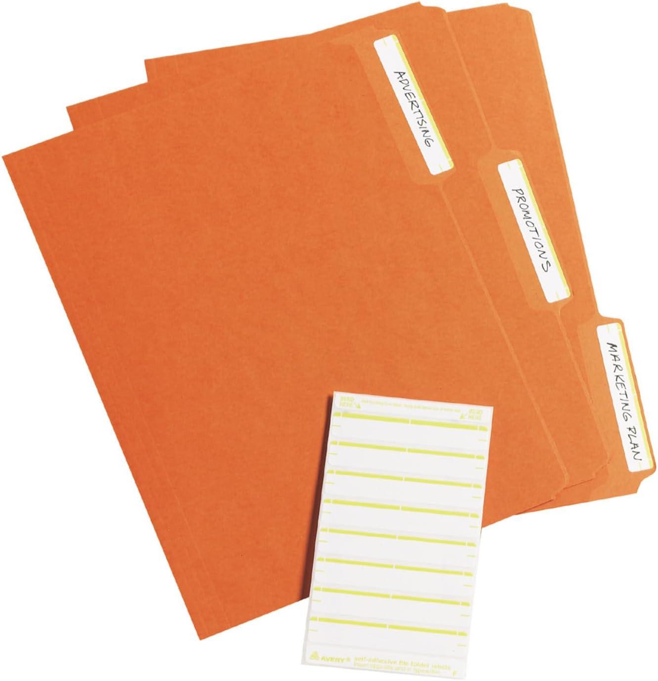 imageAvery File Folder Labels on 4quot x 6quot Sheets Easy Peel WhiteYellow Print or Write 23quot x 3716quot 252 Labels 520958 x 3 12
