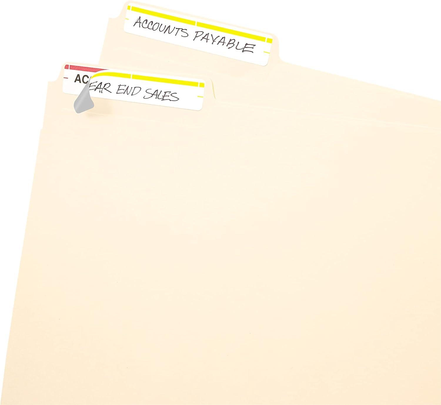 imageAvery File Folder Labels on 4quot x 6quot Sheets Easy Peel WhiteYellow Print or Write 23quot x 3716quot 252 Labels 520958 x 3 12 Pack of 2
