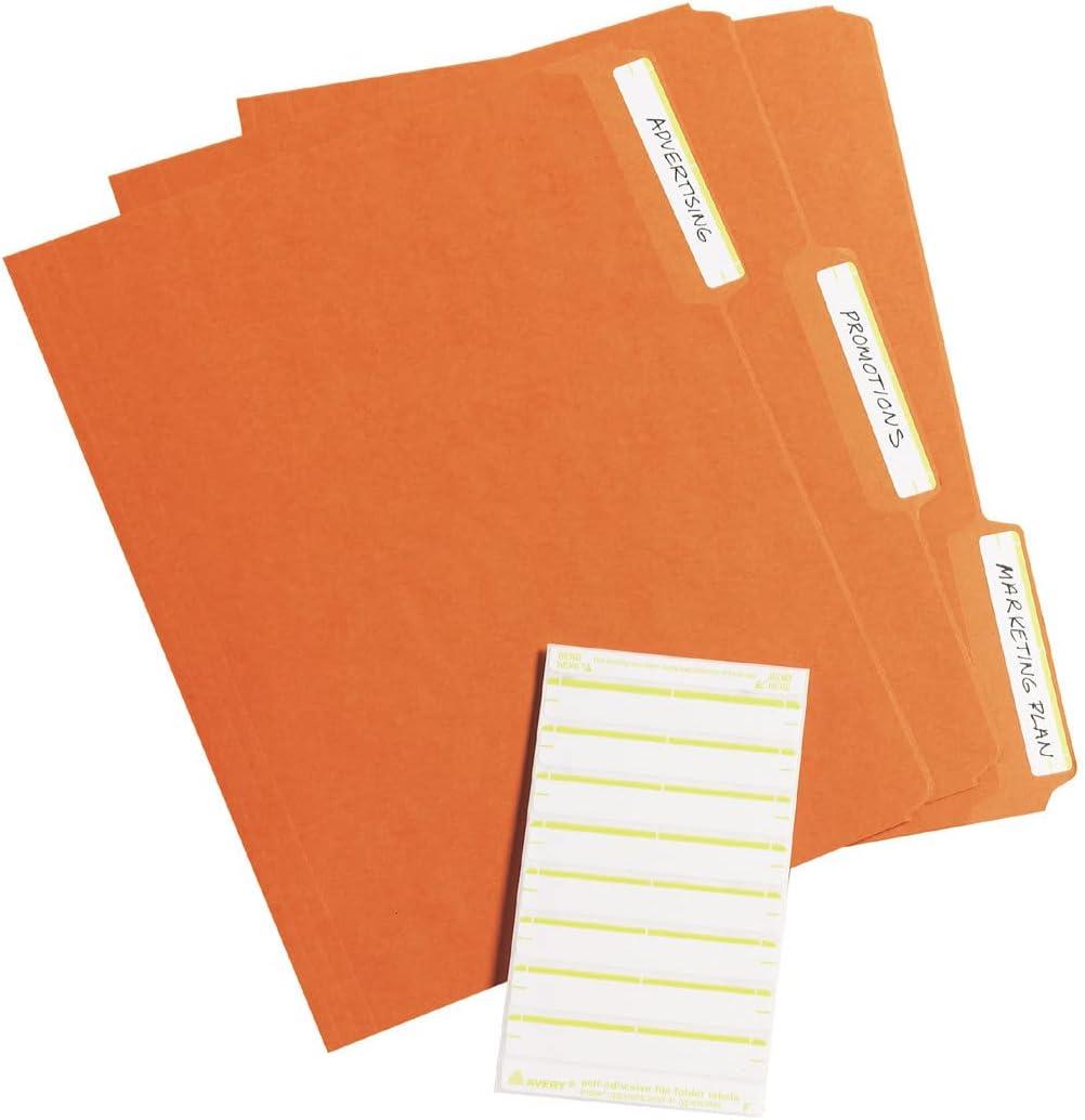 imageAvery File Folder Labels on 4quot x 6quot Sheets Easy Peel WhiteYellow Print or Write 23quot x 3716quot 252 Labels 520958 x 3 12 Pack of 2