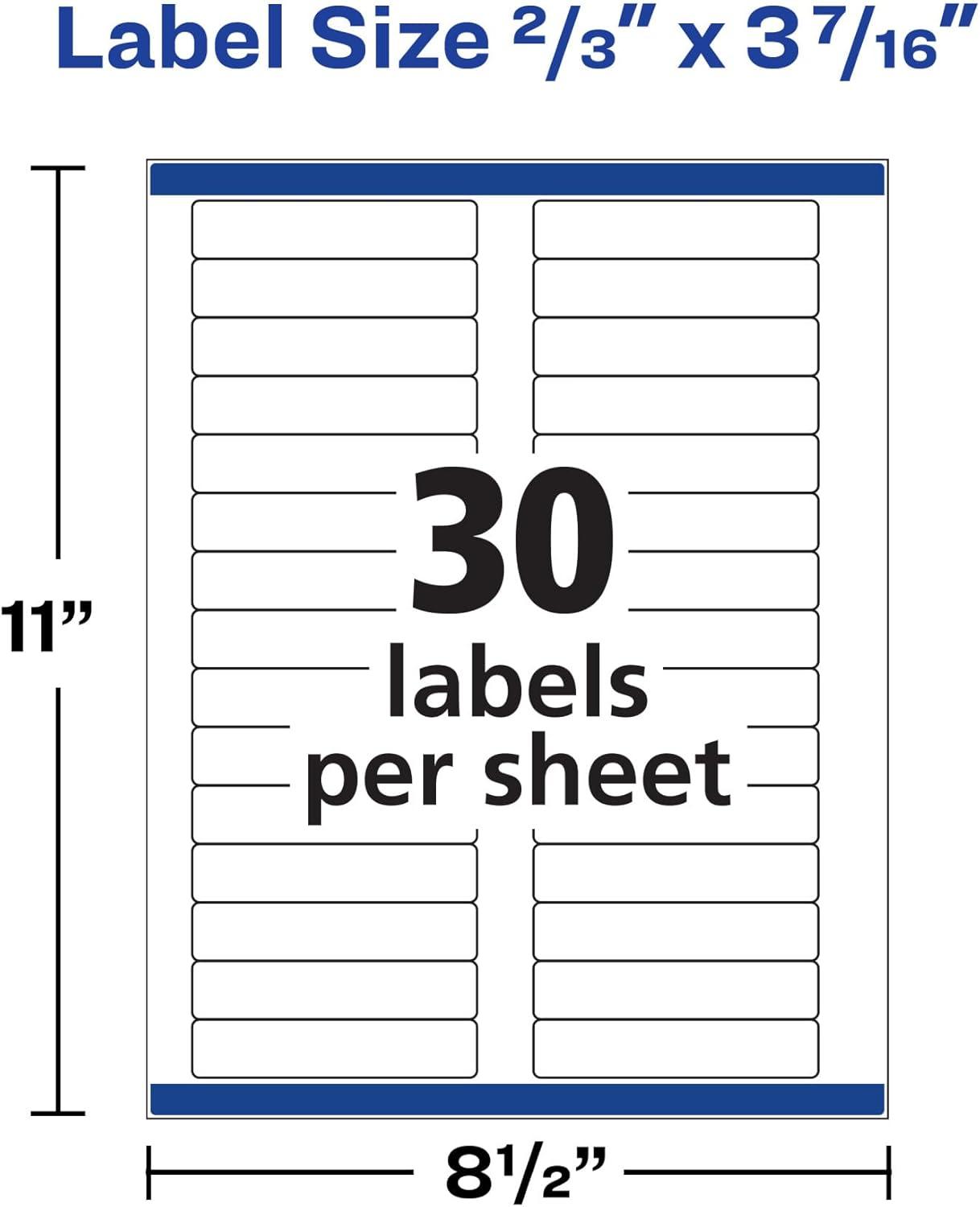 imageAvery File Folder Labels with Sure Feed 23quot x 3716quot 750 Printable Labels Removable White 806623 in X 3716 in Pack of 5
