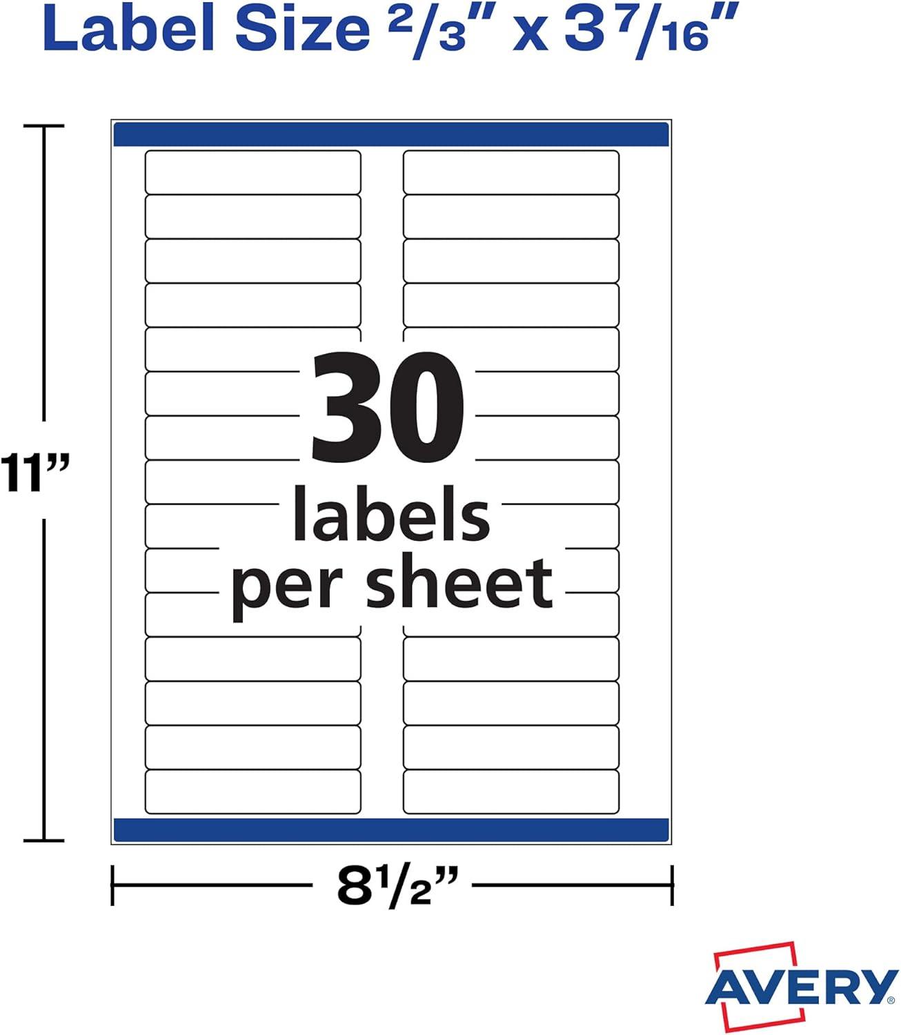imageAvery File Folder Labels with TrueBlock Technology Permanent Adhesive 23quot x 3716quot LaserInkjet 2Pack 300 Labels Total 28593File Folder Labels
