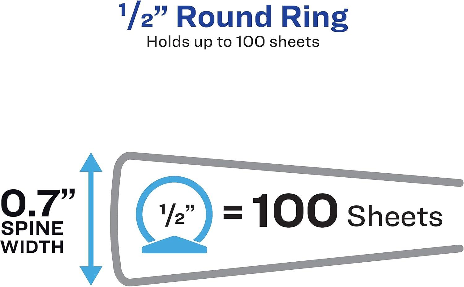 imageAvery FlexiView 3 Ring Binder 1 Inch Round Rings 1 Blue Binder 17607Assorted