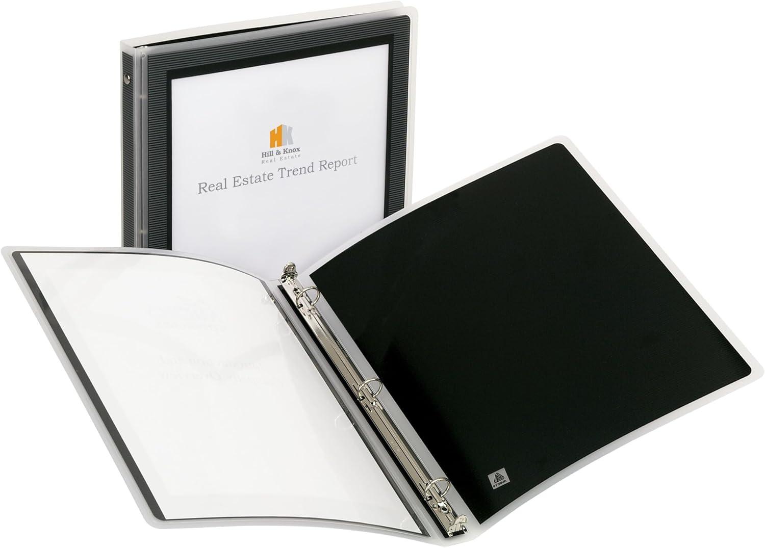 imageAvery FlexiView 3 Ring Binder 1 Inch Round Rings 1 Blue Binder 17607Black