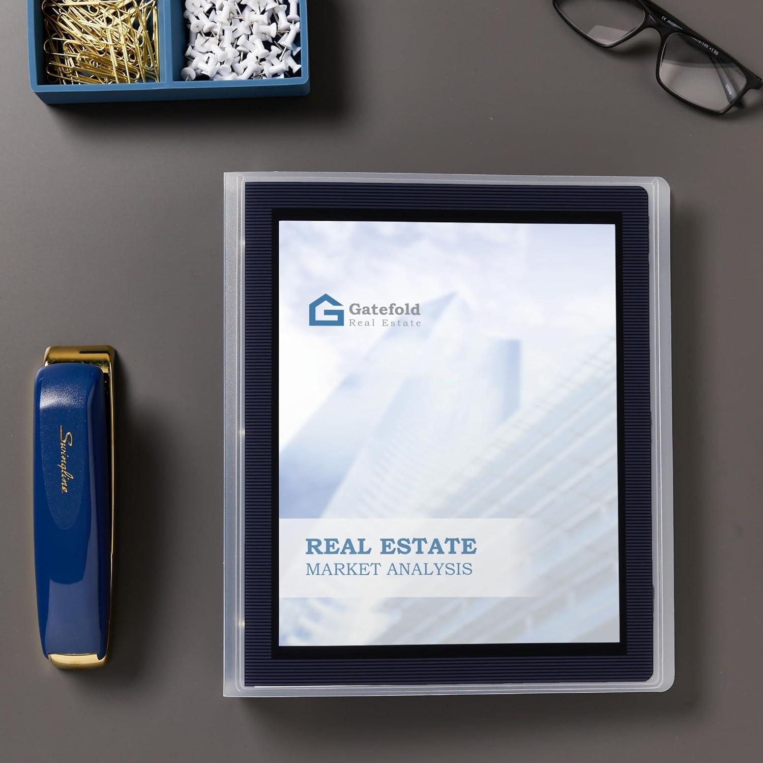 imageAvery FlexiView 3 Ring Binder 1 Inch Round Rings 1 Blue Binder 17607Black