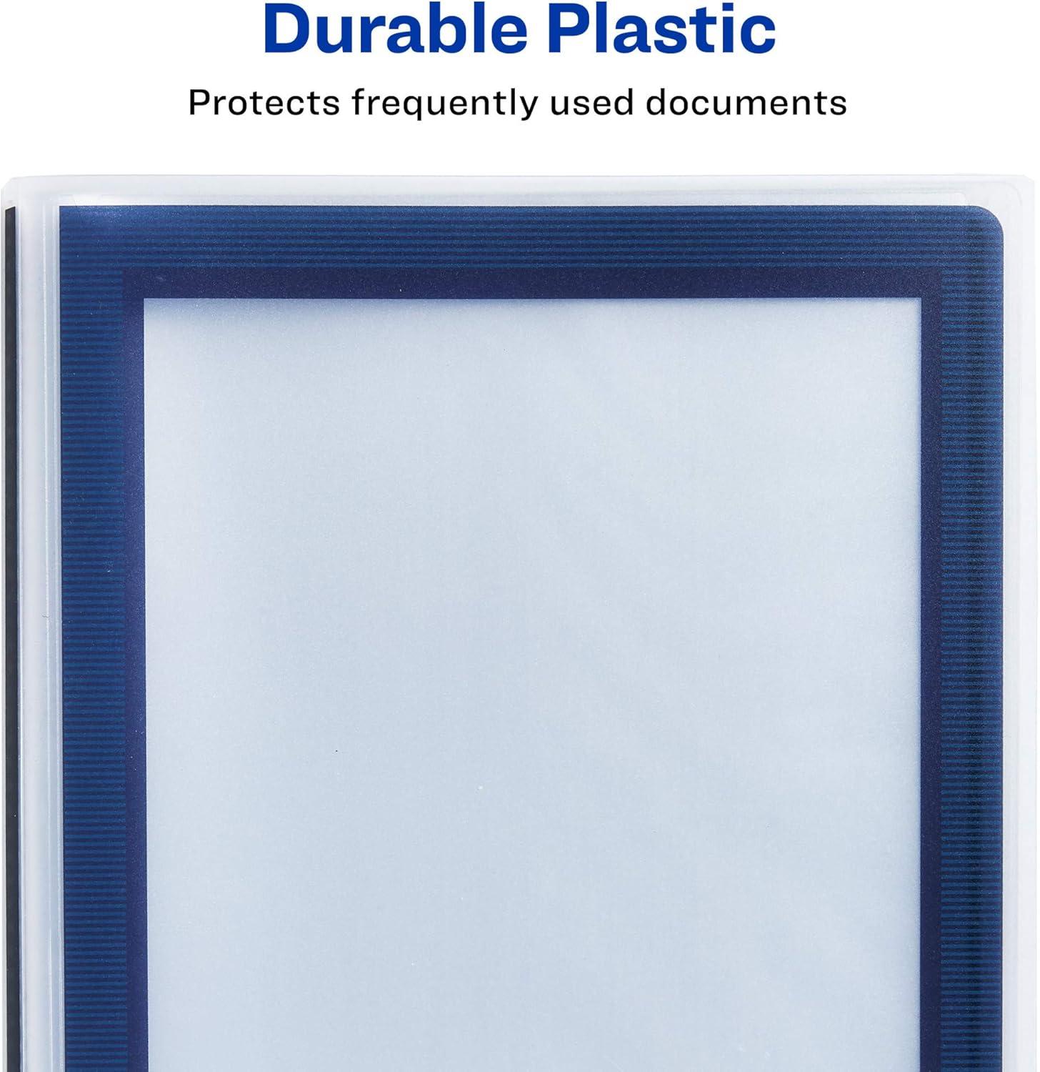 imageAvery FlexiView 3 Ring Binder 1 Inch Round Rings 1 Blue Binder 17607Blue