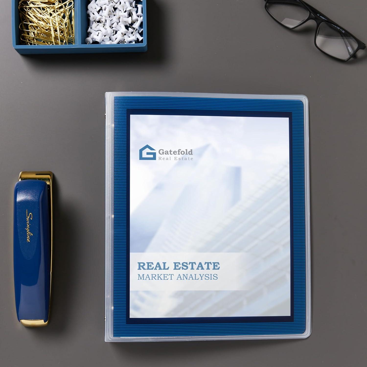 imageAvery FlexiView 3 Ring Binder 1 Inch Round Rings 1 Blue Binder 17607Navy Blue