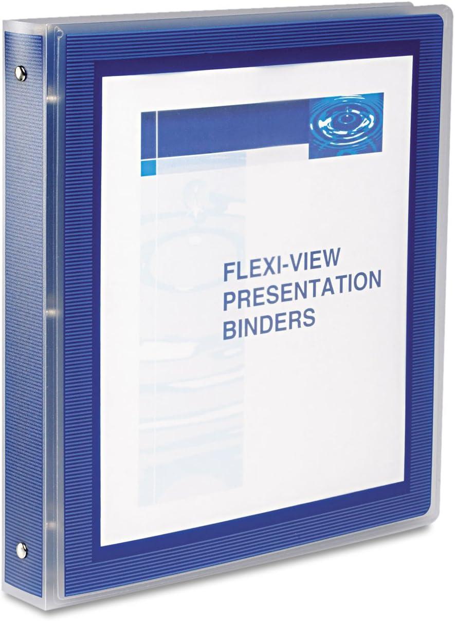 imageAvery FlexiView 3 Ring Binder 1 Inch Round Rings 1 Blue Binder 17607Navy Blue