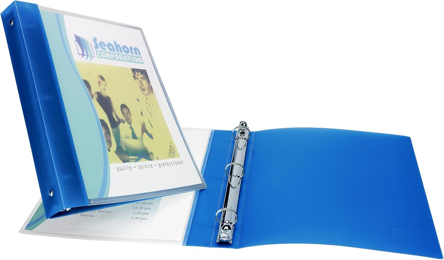 imageAvery Flexible View 3 Ring Binder 1 Inch Round Rings 1 Blue Binder 176751 Count Pack of 1